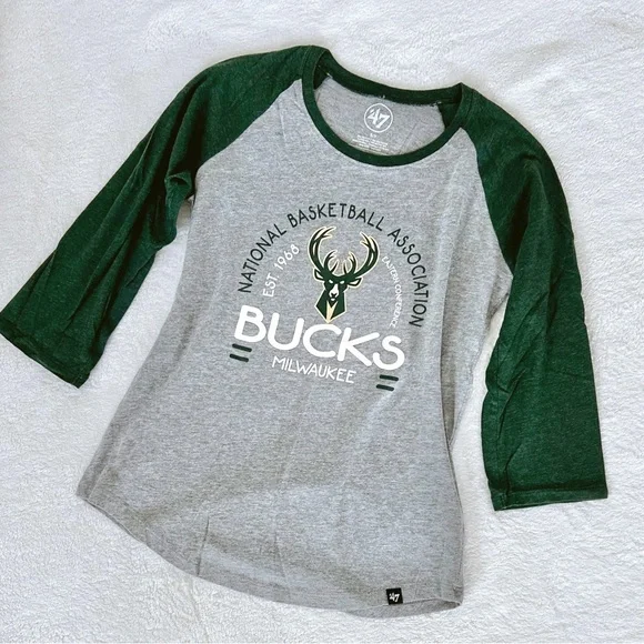 milwaukee bucks raglan t-shirt - Picture 1 of 4